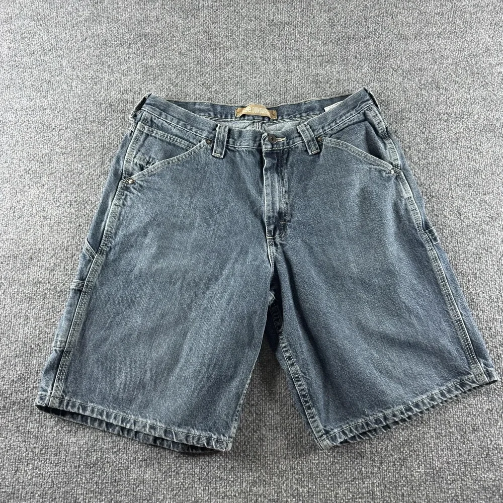 Lee Cargo Shorts Mens 34 Blue Denim Dungarees Carpenter Workwear 2198129